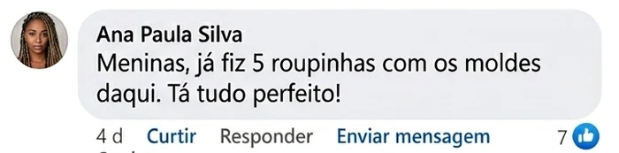Comentário Ana Paula Silva: já fiz 5 roupinhas com os moldes daqui